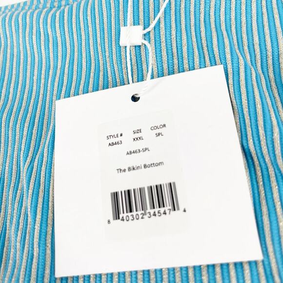 Andie Swim X Mindy The Bikini Bottoms Blue Stripe Brand NEW with Tags! XXXL - Picture 5 of 6